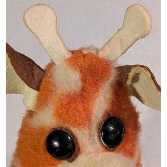Animal Fair Hand Puppet Giraffe Plush Faux Fur Stuffed Toy Kitschy Odd Vintage - Picture 6 of 16